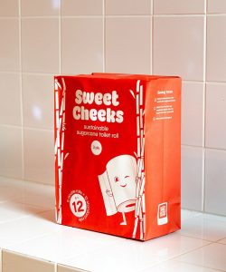 Sweet Cheeks 3-Ply Toilet Roll Box of 6 on Bathroom Tiles