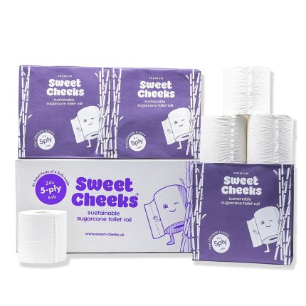 Sweet Cheeks Sustainable Sugarcane Toilet Roll – 5 Ply Rolls
